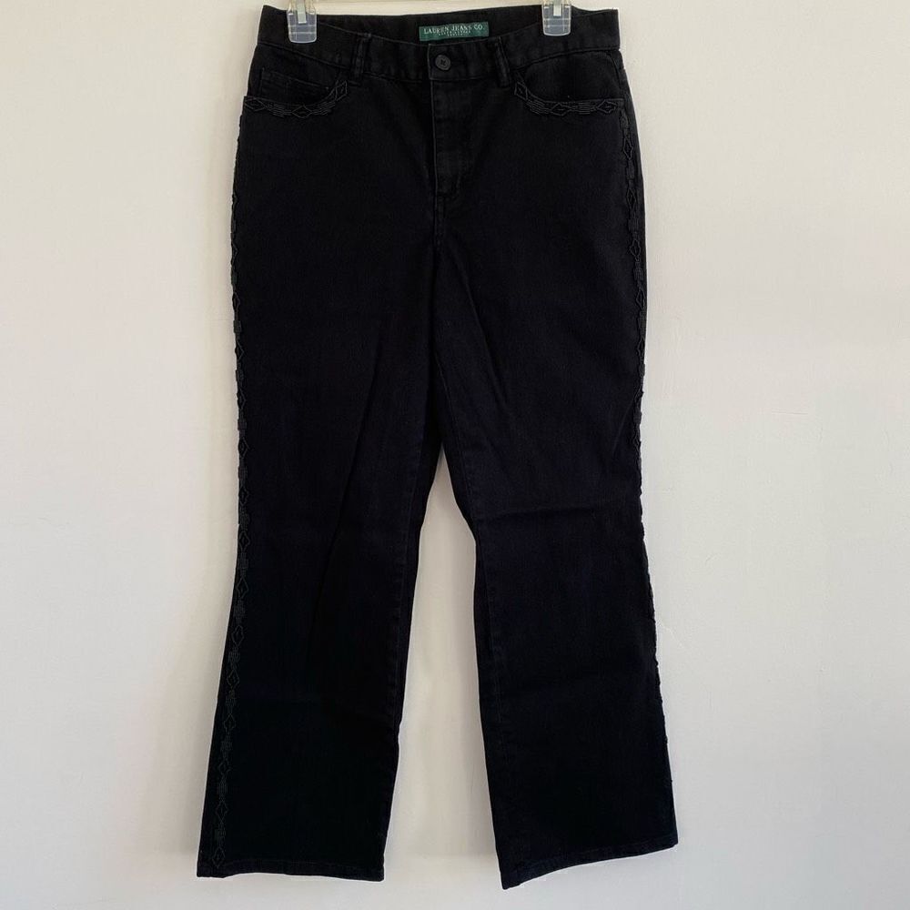 Lauren Ralph Lauren Black Aztec Beaded Jeans
